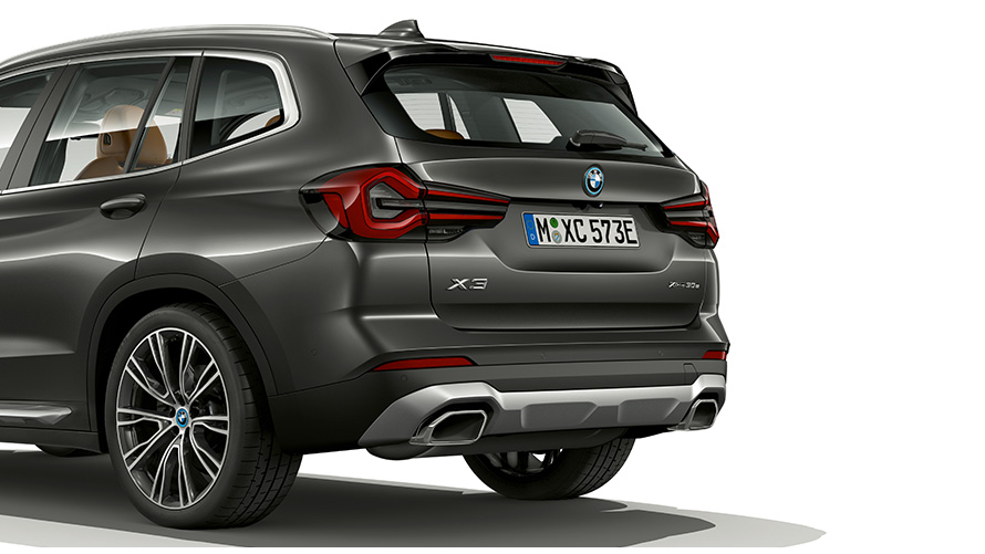 BMW X3, G01, cor exterior cinza Sophisto, design da traseira, 2021 BMW X3, G01, cor exterior cinza Sophisto, grande plano, design da traseira, 2021
