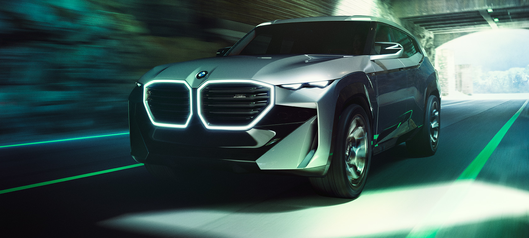 BMW Concept XM (G09), perspetiva dianteira a três quartos, parado BMW Concept XM (G09), perspetiva dianteira a três quartos, parado
