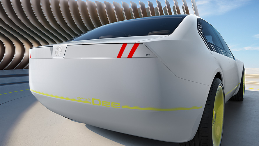BMW i Vision Dee, viatura Vision, design exterior, perspetiva traseira, total